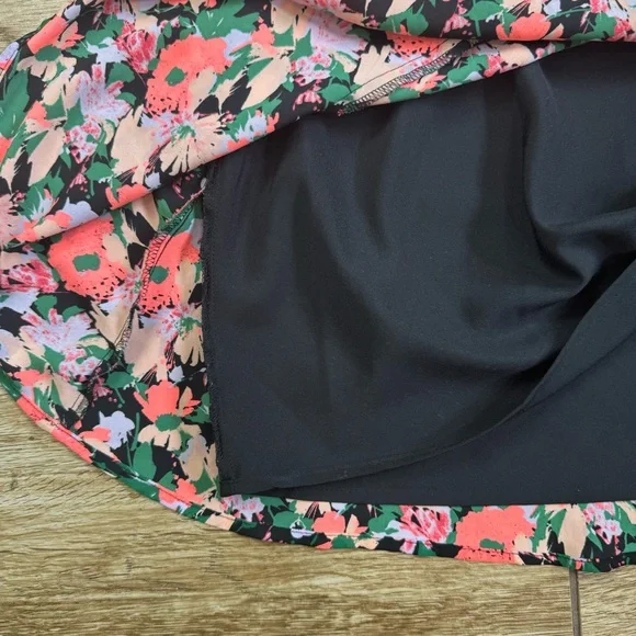 J Crew Mercantile Ruched Waist Dress Size 4 Neon Floral Flounce - Picture 11 of 16